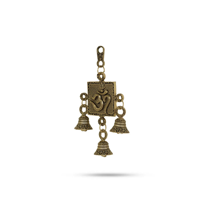 Brass Vastu Bell – 6.5 x 3 Inches | 2 Pcs Set / Om Hanging Bell / Brass Ghanti / Decorative Wall Hanging