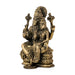 Lakshmi Narasimhar sitting on Base Murti- 3 x 2 Inches | Antique Brass Idol/ Laxmi Narashimar Statue/ Decor For Pooja - Brass Murties