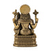 Lakshmi Narasimhar sitting on Base Murti- 3 x 2 Inches | Antique Brass Idol/ Laxmi Narashimar Statue/ Decor For Pooja - Brass Murties