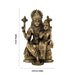 Lakshmi Narasimhar sitting on Base Murti- 3 x 2 Inches | Antique Brass Idol/ Laxmi Narashimar Statue/ Decor For Pooja - Brass Murties