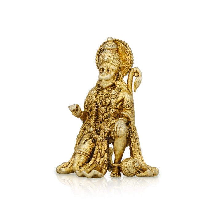 Anjaneya Statue - 2 x 1.5 Inches | Brass Idol/ Hanuman Statue/ Hanuman Murti Mandi for Pooja - Brass Murties