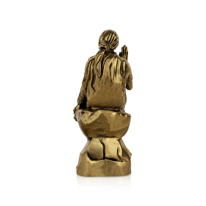 Sai Baba Statue – 4 x 1.5 Inches | Brass Saibaba Idol / Sai Baba Murti for Home Temple & Pooja Decor