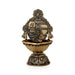Shankh Deepam - 4 x 2 Inches | Antique Brass Vilakku / Traditional Brass Oil Lamp For Pooja - Karthik Deep