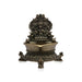 Lakshmi with Elephant Leg Deepam- 2.75 x 1.5 Inches | Antique Brass Vilakku / Oil Lamp / Diya For Home & Pooja - Deity Lamps
