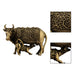 Brass Cow & Calf Idol With Base - 4.25 x 5 inches | Antique Idol/ Kamadhenu Idol for Pooja - Brass Murties