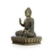 Brass Buddha Sitting On Flower Base Statue - 4 x 2.75 inches | Antique Brass Buddha Idol / Buddha Murti for Home - Brass Murties