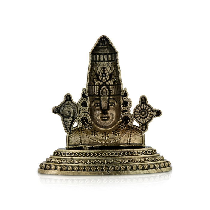 Balaji Head Wall Hanging - 4 x 2 inches | Antique Brass Idol/ Lord perumal / Devotional Wall Décor for Home, Office or Pooja Room - Wall Hanging