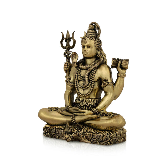 Shiva Statue – 6 x 4.2 Inches | Antique Brass Shiv Murti / Mahadev Idol for Home & Pooja Decor