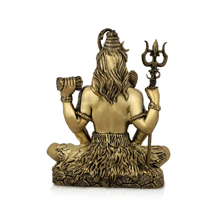 Shiva Statue – 6 x 4.2 Inches | Antique Brass Shiv Murti / Mahadev Idol for Home & Pooja Decor