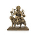 Brass Durga sitting on Tiger Murti- 6.5 x 5.5 Inches| Antique Brass Idol/ Durga statue/ Decor For Home & Pooja - Brass Murties