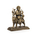 Brass Durga sitting on Tiger Murti- 6.5 x 5.5 Inches| Antique Brass Idol/ Durga statue/ Decor For Home & Pooja - Brass Murties