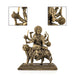 Brass Durga sitting on Tiger Murti- 6.5 x 5.5 Inches| Antique Brass Idol/ Durga statue/ Decor For Home & Pooja - Brass Murties