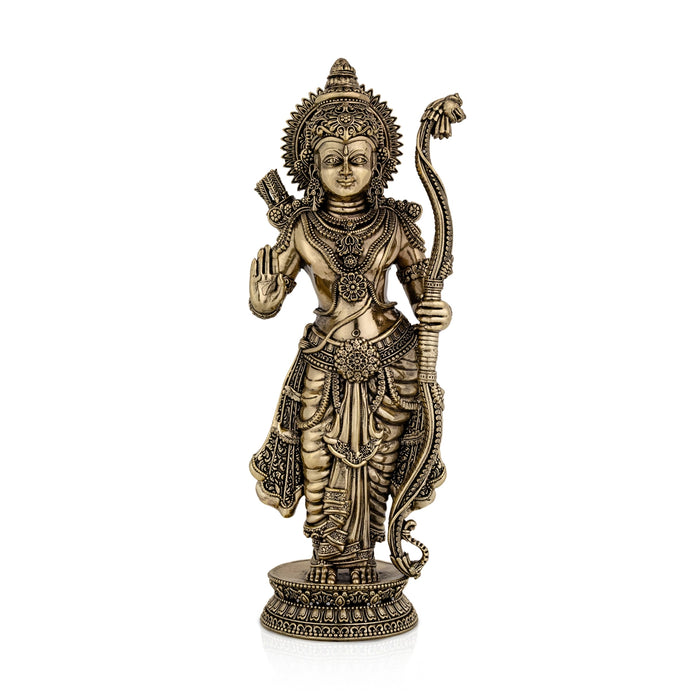 Ramar Murti Set - 10 x 3 Inches | Antique Brass Statue/ Sita Ram Laxman Hanuman/ Ram Darbar Idol for Pooja - Brass Murties