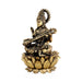 Saraswati Sitting on Kamal Base Murti - 5.25 x 3.5 inches | Antique Brass Idol / Vagdevi with arch Statue for pooja - Brass Murties