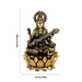 Saraswati Sitting on Kamal Base Murti - 5.25 x 3.5 inches | Antique Brass Idol / Vagdevi with arch Statue for pooja - Brass Murties