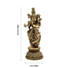 Radha Krishna Standing On Base Murti - 8.5 x 3 Inches | Antique Brass Idol / Radha Krishna Statue For Home - Brass Murties