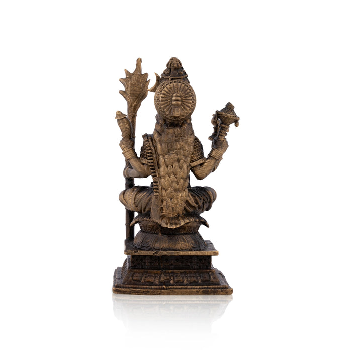 Kamakshi Idol Sitting On Base - 3 x 1.5 Inches | Kamatchi Amman Statue/ Brass Idol for Worship - Brass Murties