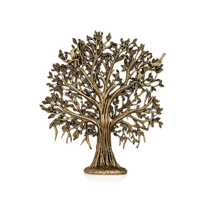 Kalpavriksha Tree With Base - 6 X 5.5 Inches | Antique Brass Kalpataru Tree/ Karpaga Viruksham For Prosperity