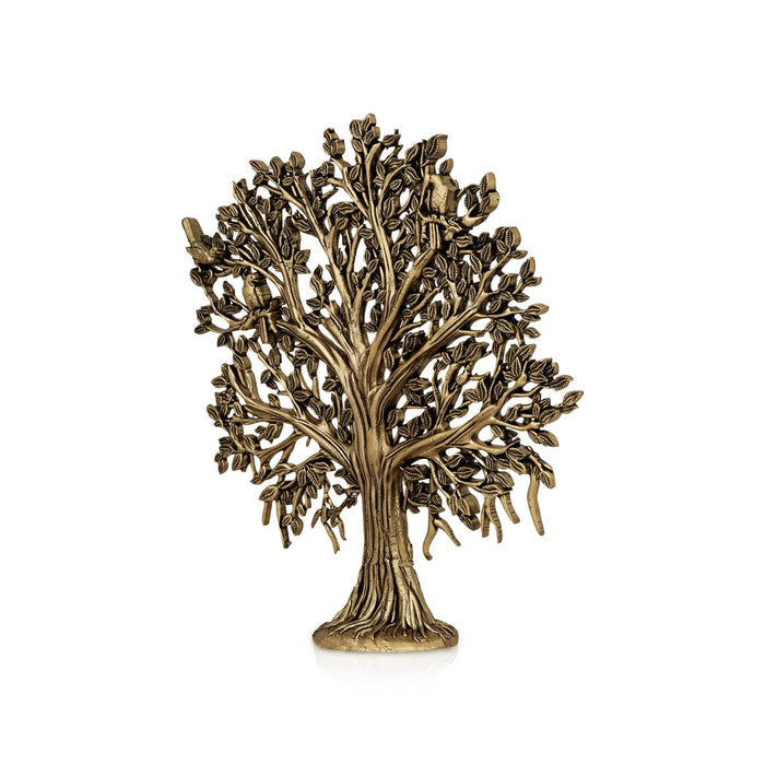 Kalpavriksha Tree With Base - 6 X 5.5 Inches | Antique Brass Kalpataru Tree/ Karpaga Viruksham For Prosperity