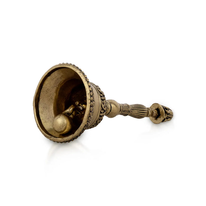 Hand Bell with Nandi Design Handle – 3.75 x 1.5 Inch | Brass Ghanti / Pooja Bell for Daily Rituals & Temple Use