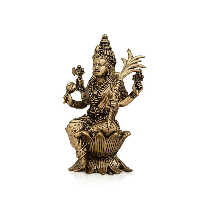 Raja Rajeshwari Devi Sitting On Base - 4 X 2 Inches | Brass Idol / Rajeshwari Murti For Pooja Room