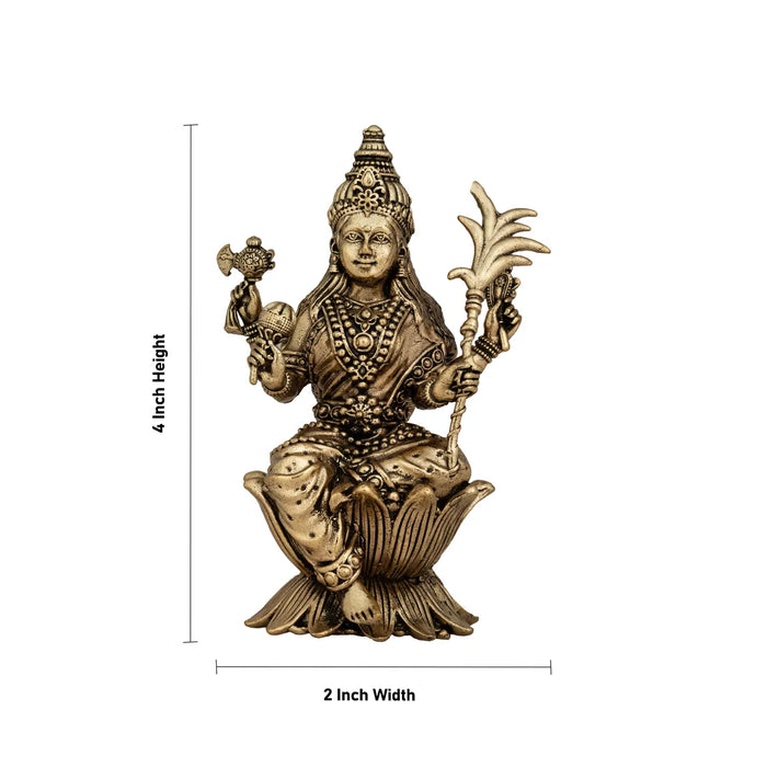 Raja Rajeshwari Devi Sitting On Base - 4 X 2 Inches | Brass Idol / Rajeshwari Murti For Pooja Room