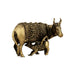 Cow & Calf Idol With Base - 2 x 3 inches | Antique Brass Idol / Kamadhenu Idol for Pooja - Brass Murties