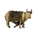 Cow & Calf Idol With Base - 2 x 3 inches | Antique Brass Idol / Kamadhenu Idol for Pooja - Brass Murties