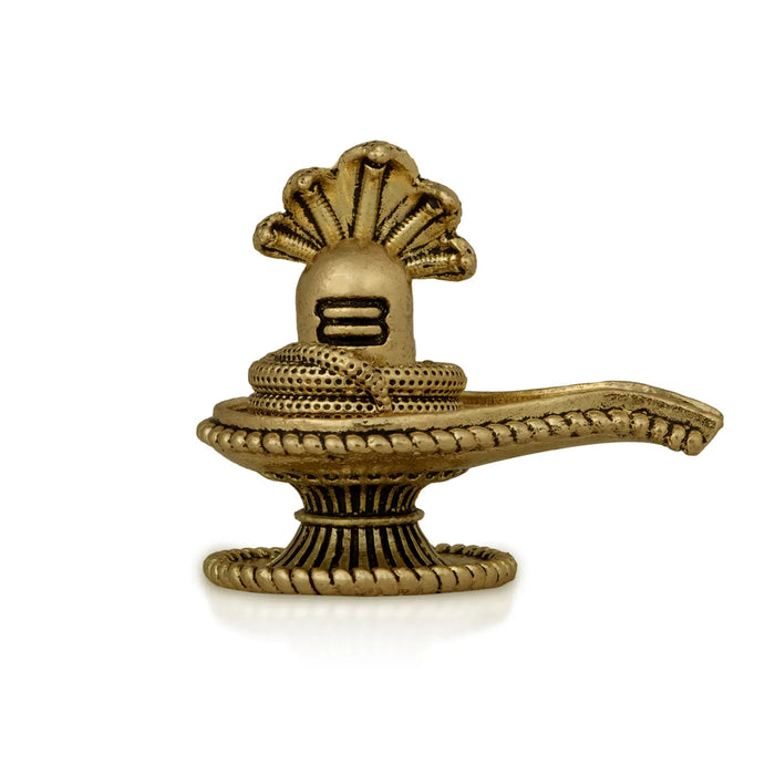 Shiv Ling Murti With Nagam- 1.5 x 1.75 Inches | Brass Shiva Lingam Statue/ Shiv Ling Idol For Pooja