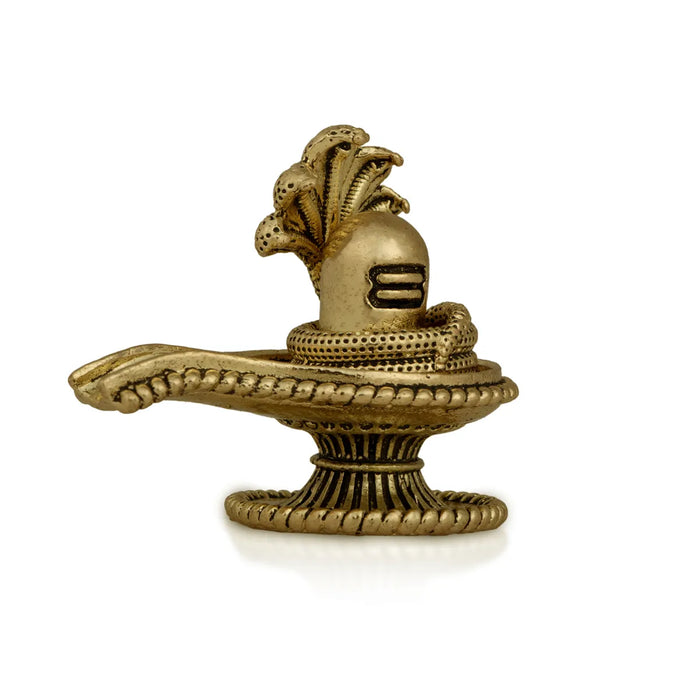 Shiv Ling Murti With Nagam- 1.5 x 1.75 Inches | Brass Shiva Lingam Statue/ Shiv Ling Idol For Pooja