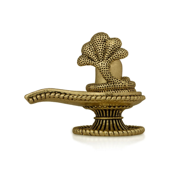 Shiv Ling Murti With Nagam- 1.5 x 1.75 Inches | Brass Shiva Lingam Statue/ Shiv Ling Idol For Pooja