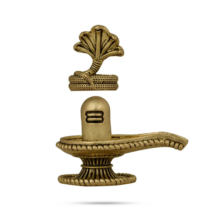 Shiv Ling Murti With Nagam- 1.5 x 1.75 Inches | Brass Shiva Lingam Statue/ Shiv Ling Idol For Pooja