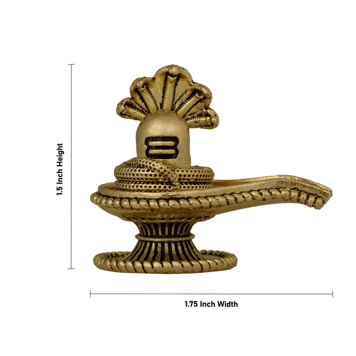 Shiv Ling Murti With Nagam- 1.5 x 1.75 Inches | Brass Shiva Lingam Statue/ Shiv Ling Idol For Pooja