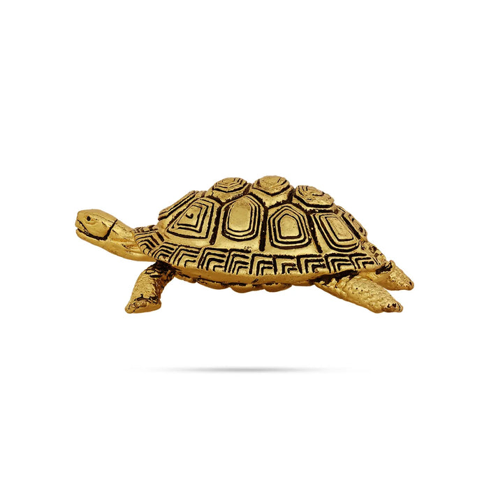 Tortoise Statue - 1.5 X 0.5 Inches | Antique Brass Idol/ Tortoise Idol For Good Luck And Stability