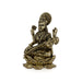 Saraswati sitting on Kamal Base Murti - 2.5 x 1.25 inches | Antique Brass Idol / Vagdevi with arch Statue for pooja - Brass Murties