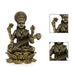 Saraswati sitting on Kamal Base Murti - 2.5 x 1.25 inches | Antique Brass Idol / Vagdevi with arch Statue for pooja - Brass Murties