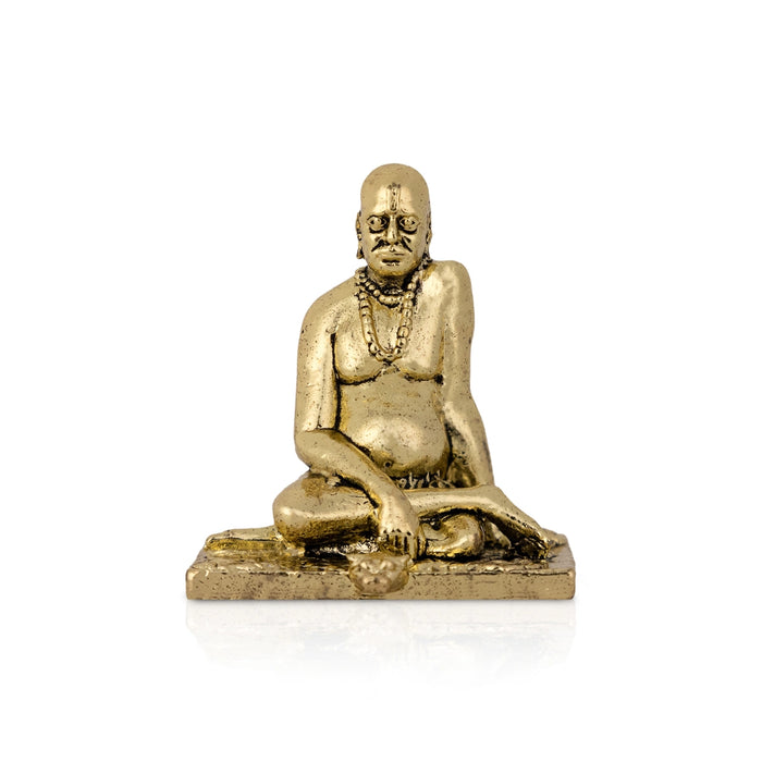 Swami Samarth Murti - 1.5 x 1.25 Inches | Brass Idol / Swami Samarth Statue for Pooja - Brass Murties