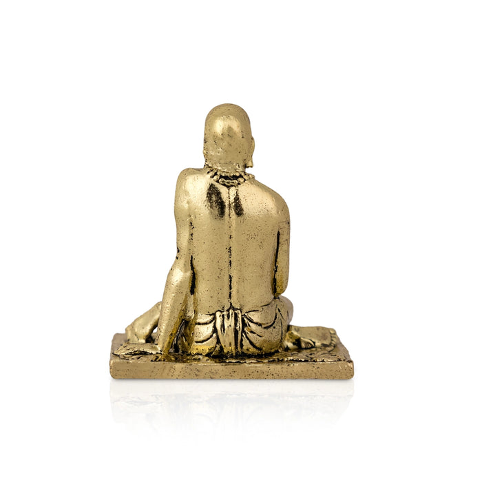Swami Samarth Murti - 1.5 x 1.25 Inches | Brass Idol / Swami Samarth Statue for Pooja - Brass Murties