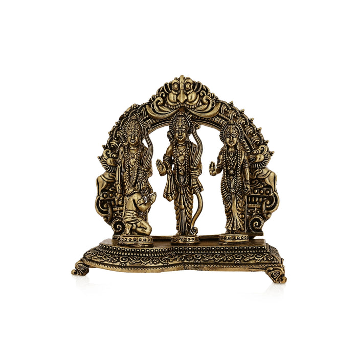 Ram Darbar Murti With Arch - 4 x 2 Inches | Antique Brass Idol/ Ram Darbar Idol for Pooja