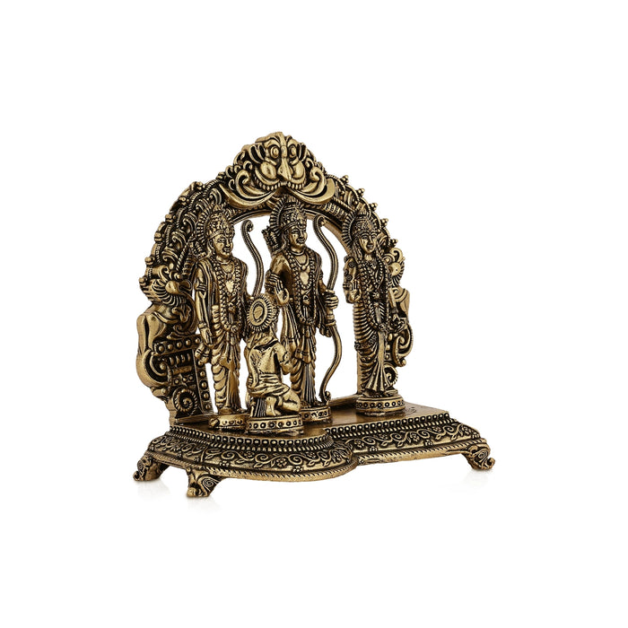 Ram Darbar Murti With Arch - 4 x 2 Inches | Antique Brass Idol/ Ram Darbar Idol for Pooja