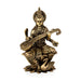 Saraswati sitting on Kamal Base Murti - 10 x 6 inches | Antique Brass Idol / Vagdevi with arch Statue for pooja - Brass Murties