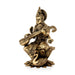 Saraswati sitting on Kamal Base Murti - 10 x 6 inches | Antique Brass Idol / Vagdevi with arch Statue for pooja - Brass Murties