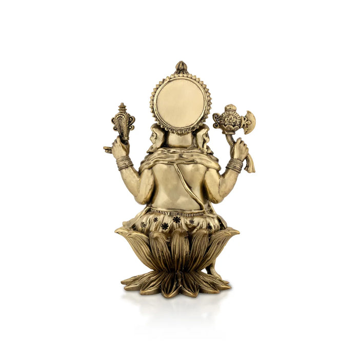 Ganesha Murti– 2 x 1.25 Inches / Brass Vinayaka Murti / Antique Polish Vigneshwara Statue for Home Temple