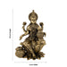 Lakshmi Sitting On Lotus Base Murti- 10 x 6 Inches| Antique Brass Idol/ Maha Laxmi Statue/ Decor For Home & Pooja - Brass Murties