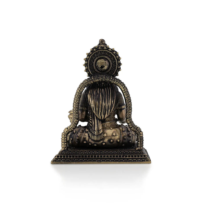 Annapurna Devi Sitting On Base - 2.75 X 2 Inches | Antique Brass Idol/ Annapoorani Statue For Divine Blessings - Brass Murties