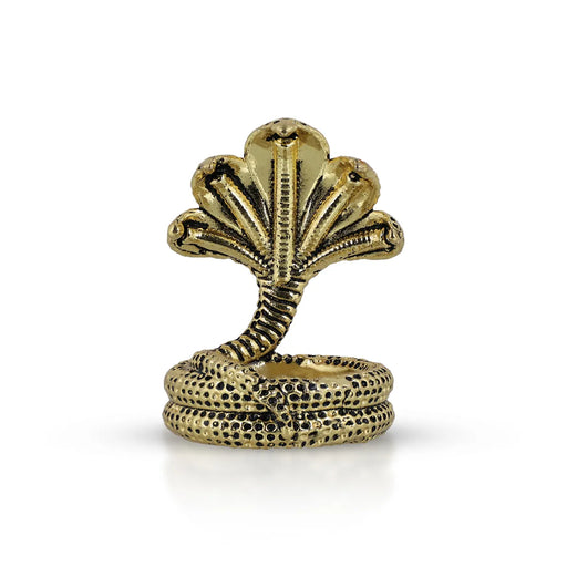 Panchmukhi Sheshnag Murti - 1.75 X 1.25 Inches | Antique Brass Idol/ Nagam Statue/ Snake Statue For Pooja - Deity Accessories