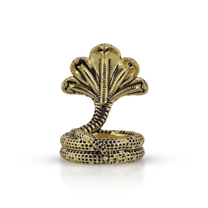Panchmukhi Sheshnag Murti - 1.75 X 1.25 Inches | Antique Brass Idol/ Nagam Statue/ Snake Statue For Pooja - Deity Accessories