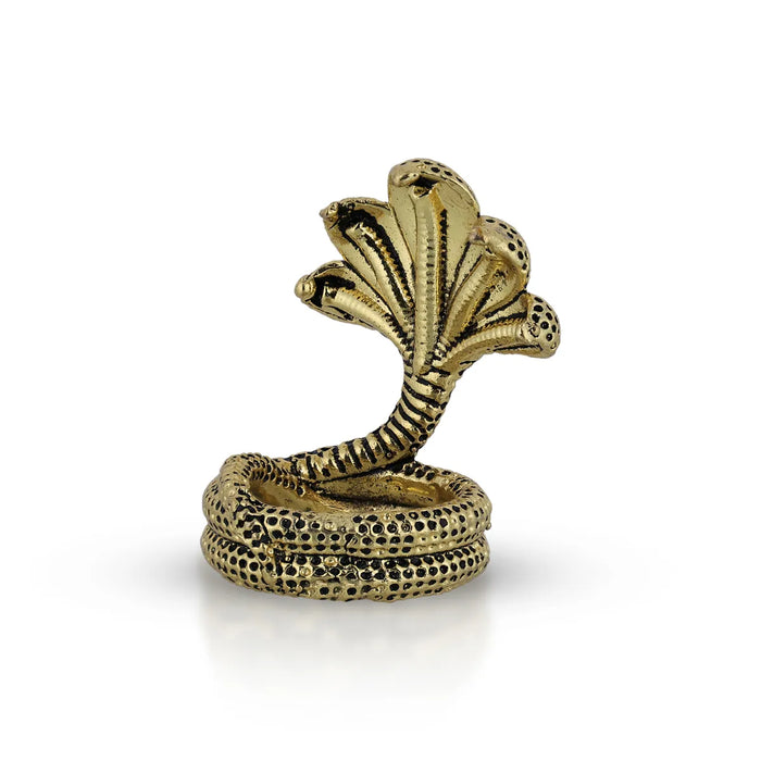 Panchmukhi Sheshnag Murti - 1.75 X 1.25 Inches | Antique Brass Idol/ Nagam Statue/ Snake Statue For Pooja - Deity Accessories