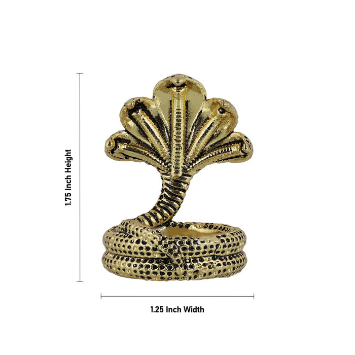 Panchmukhi Sheshnag Murti - 1.75 X 1.25 Inches | Antique Brass Idol/ Nagam Statue/ Snake Statue For Pooja - Deity Accessories