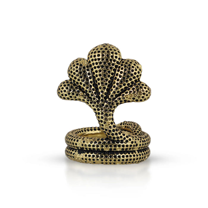 Panchmukhi Sheshnag Murti - 1.25 X 1 Inches | Antique Brass Idol/ Nagam Statue/ Snake Statue For Pooja - Deity Accessories